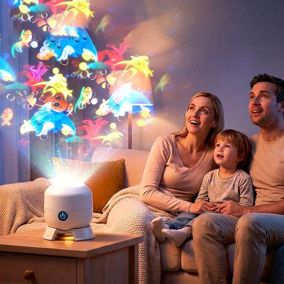 🎁🧸Dynamic Rotating LED Projector Light - The Perfect Soothing Bedtime Companion for Your Nursery