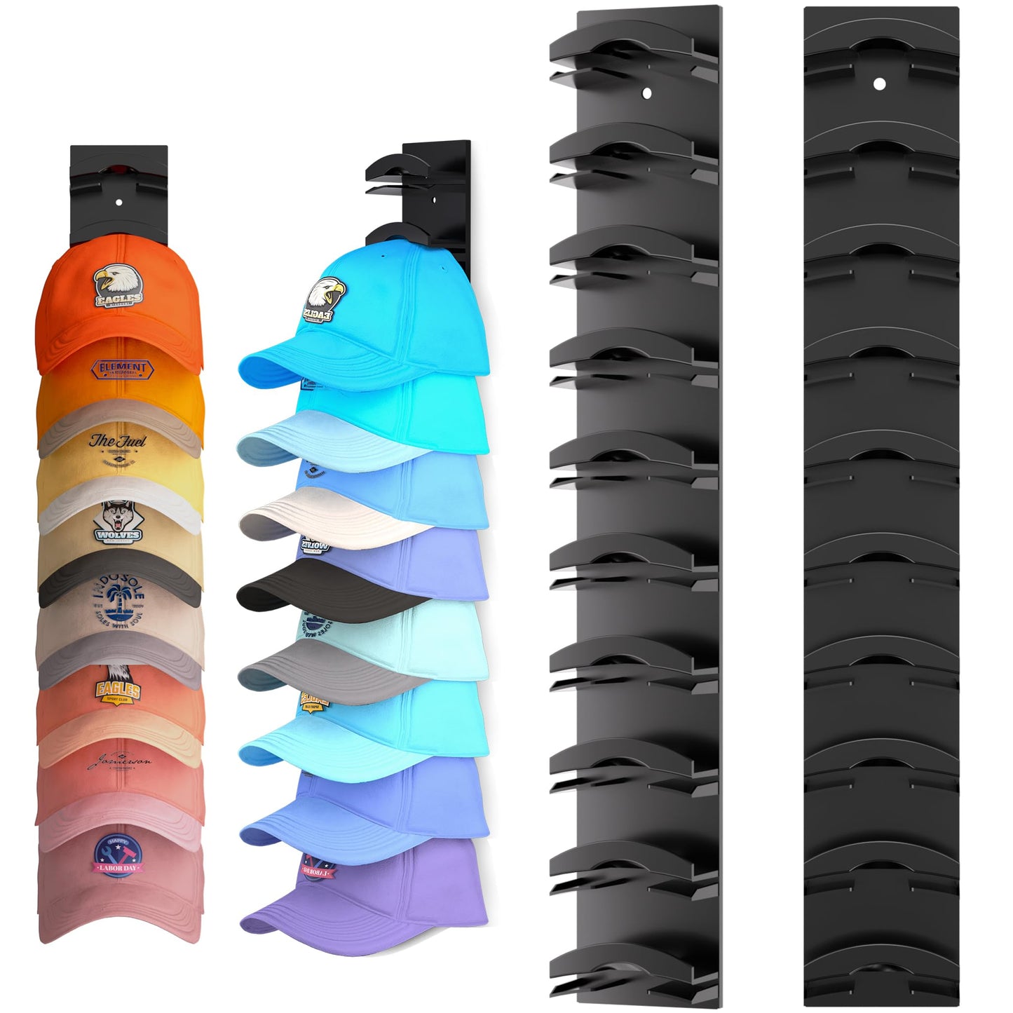 🧢 2-Pack Hat Organizer – Multilayer Wall & Door Storage Holder with Dual Mounting Options🏠