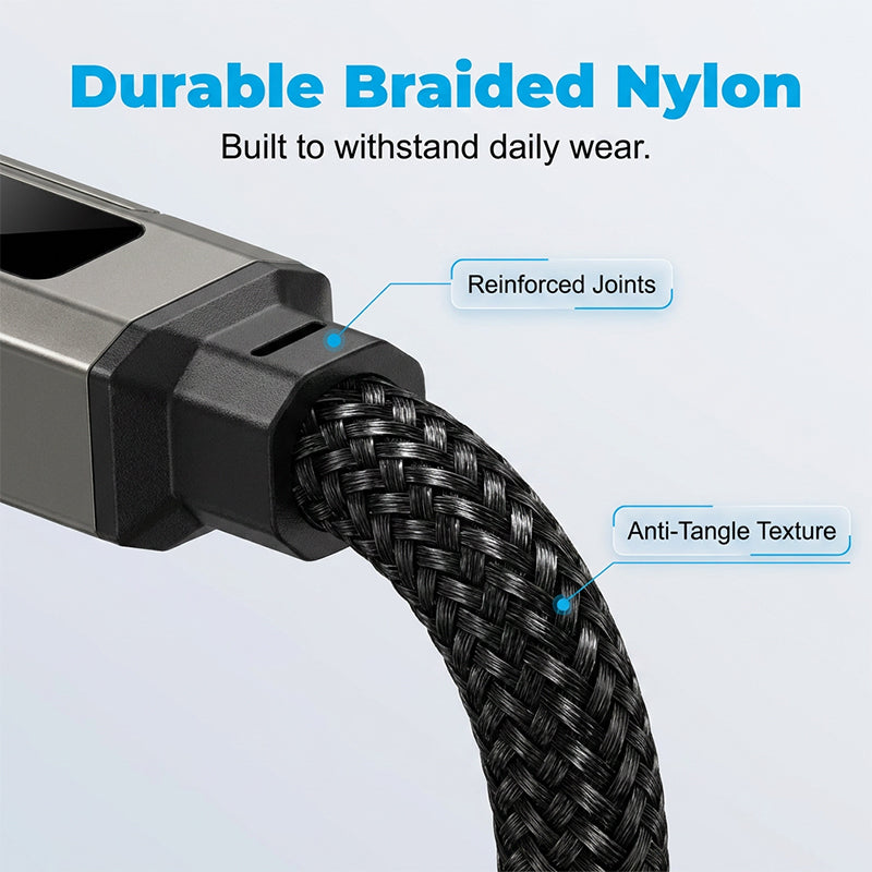 ⚡4-in-1 Digital Display Keychain Charging Cable