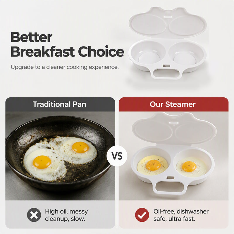 🥚 2026 BESTSELLER 🥳 Microwave Egg Poacher – Two-Egg Design, Non-Stick Surface & Easy to Clean. Uses Less Oil Than Frying – Stock Up & Save Today! 🏠