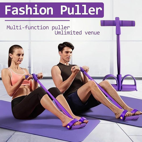 ⬆️Sculpt Your Body at Home! 🏠 4-Tube Power Pedal Resistance Band ✨ Tone Up Fast! 💪