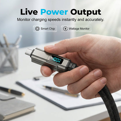 ⚡4-in-1 Digital Display Keychain Charging Cable