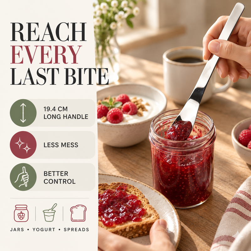 up🥄 Long-Handle Stainless Steel Dessert Spoon