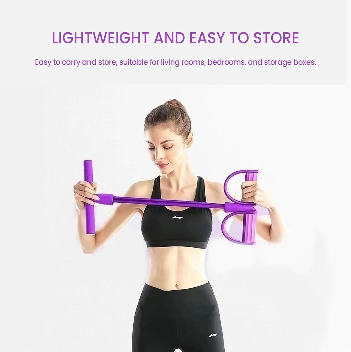 ⬆️Sculpt Your Body at Home! 🏠 4-Tube Power Pedal Resistance Band ✨ Tone Up Fast! 💪