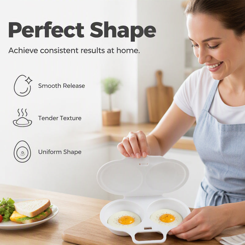 🥚 2026 BESTSELLER 🥳 Microwave Egg Poacher – Two-Egg Design, Non-Stick Surface & Easy to Clean. Uses Less Oil Than Frying – Stock Up & Save Today! 🏠