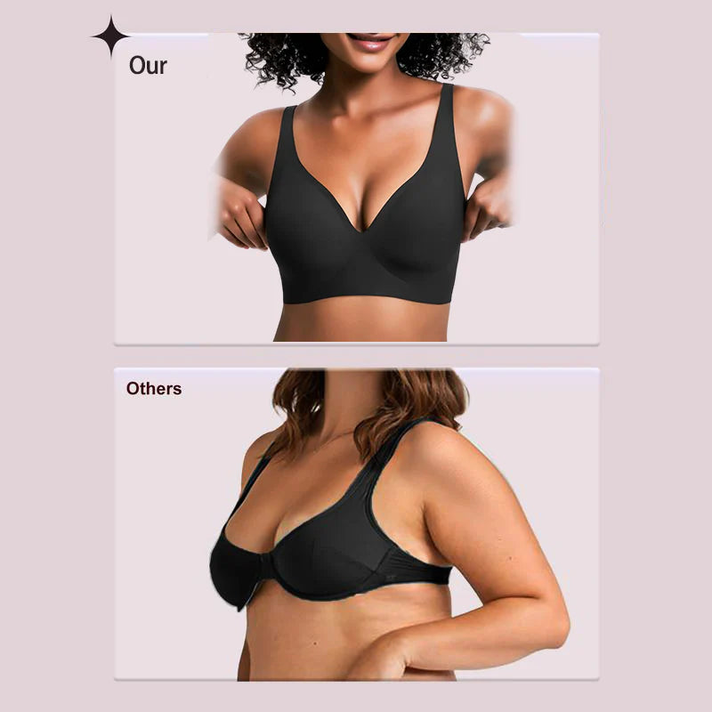 🔥☁️ Jelly Wireless Womens Comfortable Wireless Bras Push Up Bralettes Seamless Tshirts Bras Deep V Everyday Bras