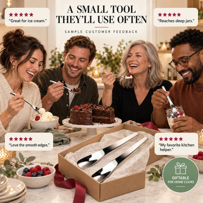 up🥄 Long-Handle Stainless Steel Dessert Spoon