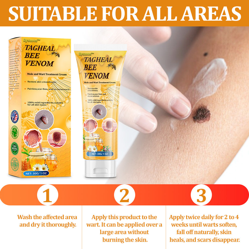 flysmus™Tagheal Bee Venom Mole and Wart Treatment Cream🐝( Dermatologist Recommended👩‍⚕️✅）