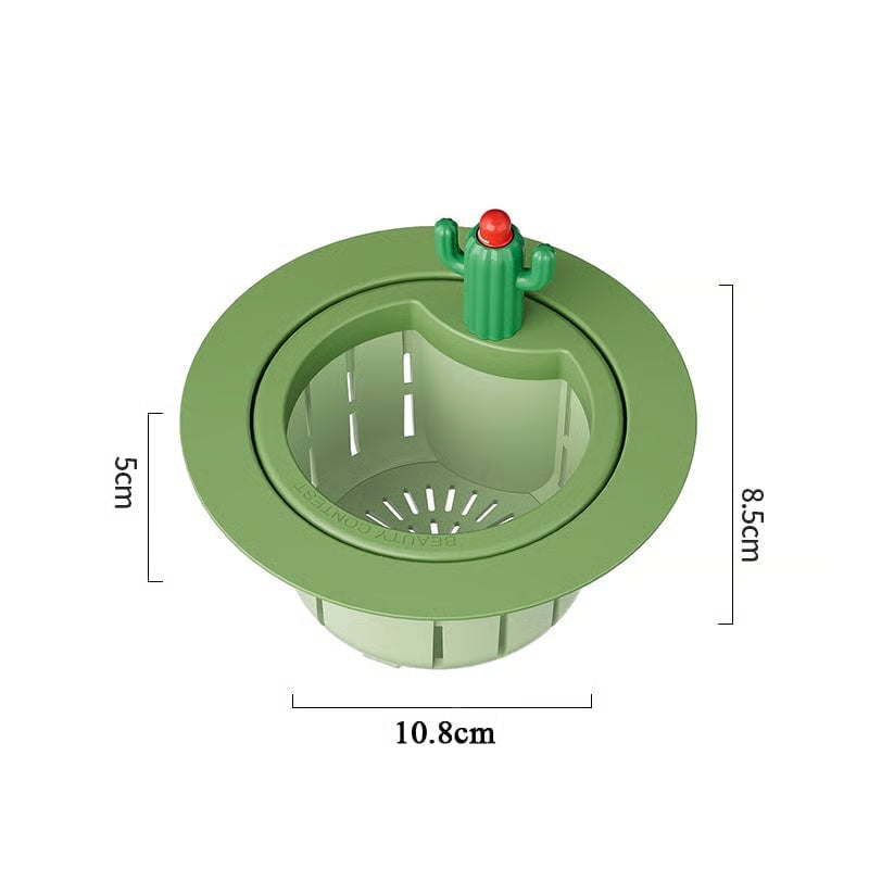 🌿🫗Cactus Sinkstrainerbasket - A Cute Design, Easy To Press And Filter Foodwaste Without Touching It