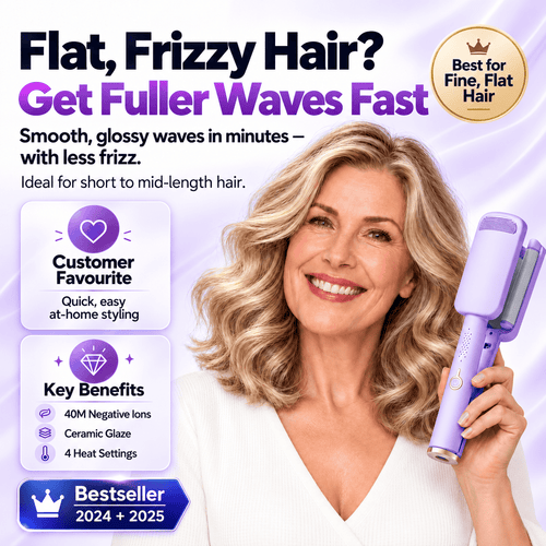 👑 LIMITED-TIME 50% OFF! ✨ 32MM Wavy Hair Curler – Big Bouncy Curls, 4 Adjustable Heat Settings & Negative Ion Care – Salon-Quality Styling at Home 💇‍♀️