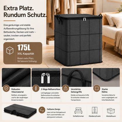 🏠XXL 175L Aufbewahrungstasche – Mehr Platz für Kleidung, Decken & Bettwäsche