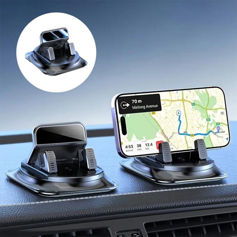 360° Rotating Car Phone Holder — Secure Hands-Free Mount For Safer Driving, GPS Navigation & Easy One-Hand Use