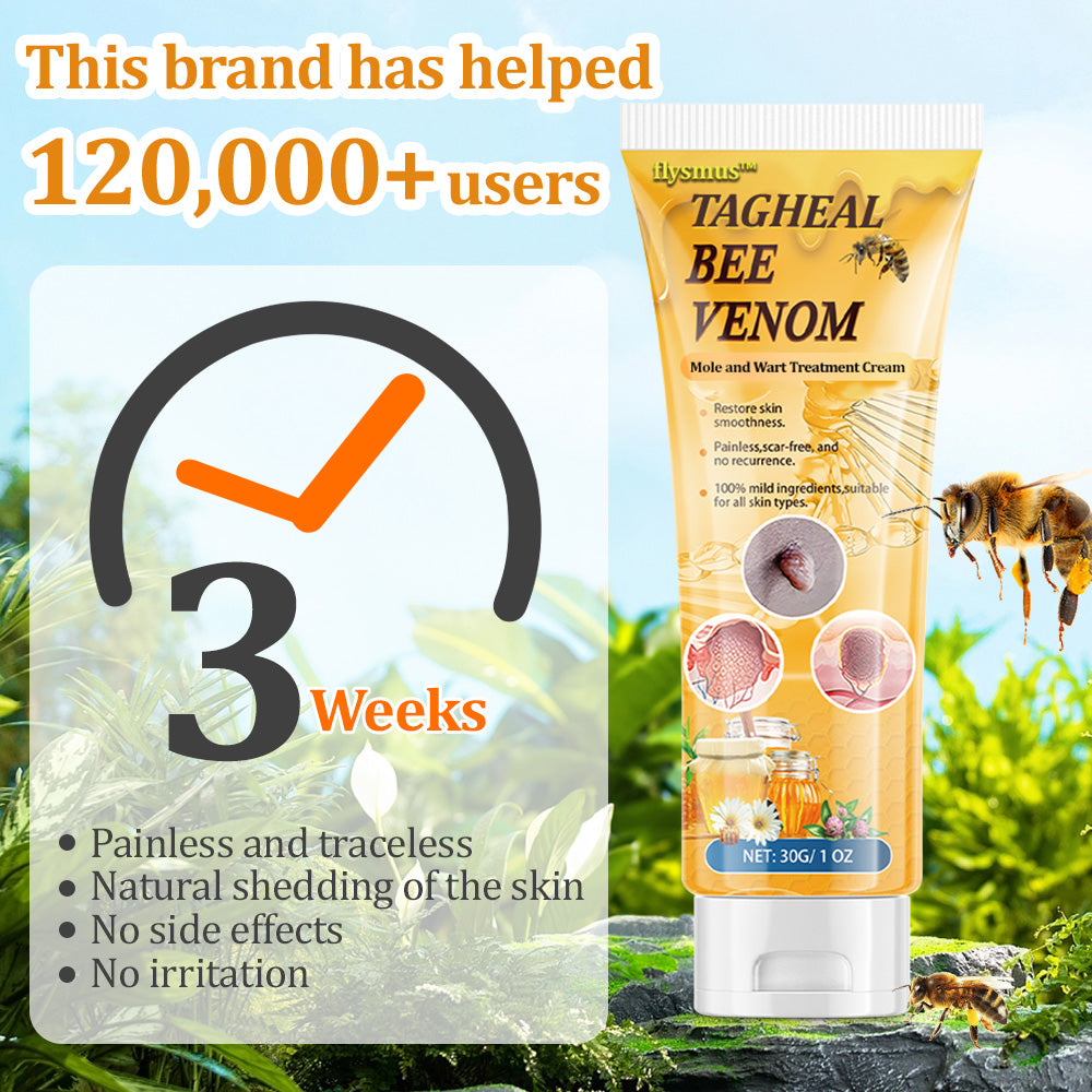 flysmus™Tagheal Bee Venom Mole and Wart Treatment Cream🐝( Dermatologist Recommended👩‍⚕️✅）