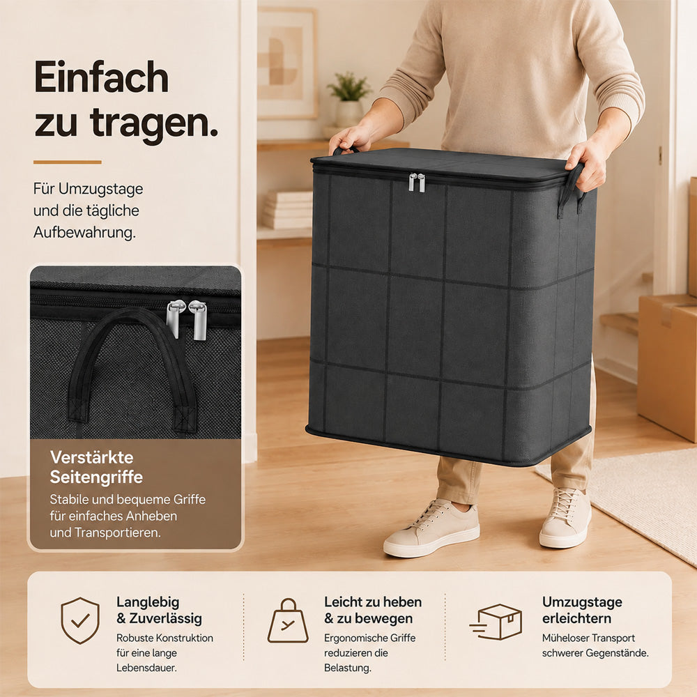 🏠XXL 175L Aufbewahrungstasche – Mehr Platz für Kleidung, Decken & Bettwäsche