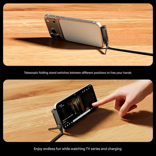 ⚡MFi-Certified 2-in-1 Fast Charging Cable with Built-In Phone Stand – Ultra-Fast 240W Power, Official Apple Authorized✅