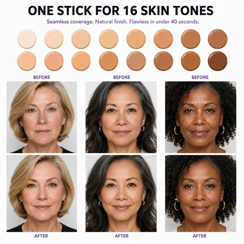 🌷 Colour-Changing Foundation Stick – A Fresh, Natural Glow for Mature Skin ✨