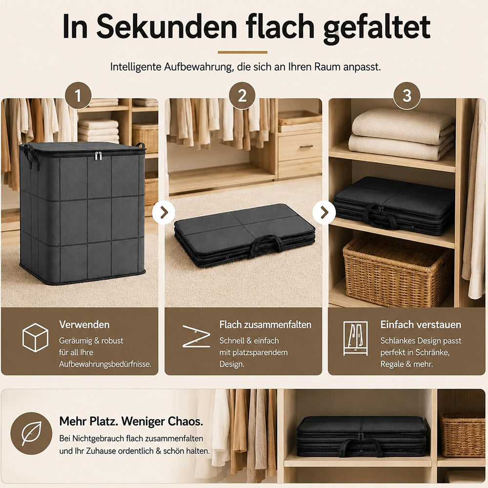 🏠XXL 175L Aufbewahrungstasche – Mehr Platz für Kleidung, Decken & Bettwäsche