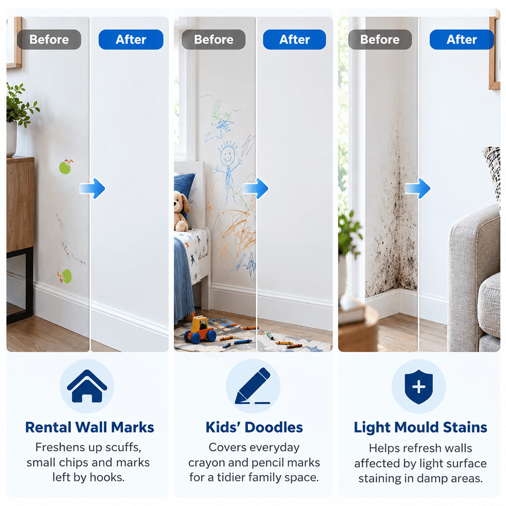 🧱 Roll-On Wall Repair Paint – Cover Marks, Scuffs & Stains Easily