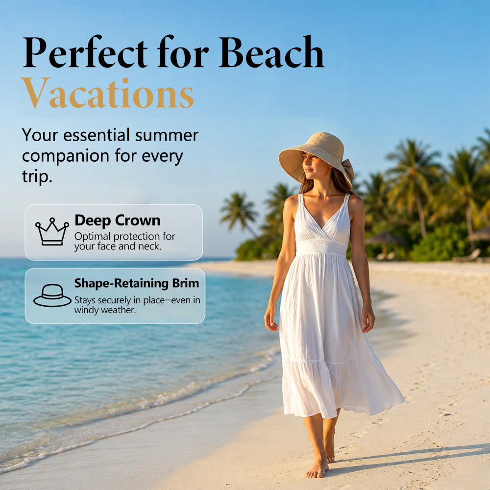 👒 Limited Time: 50% OFF! ✨ Women’s Sun Hat with Bow Detail – Wide Brim for Elegant Sun Protection 🎀