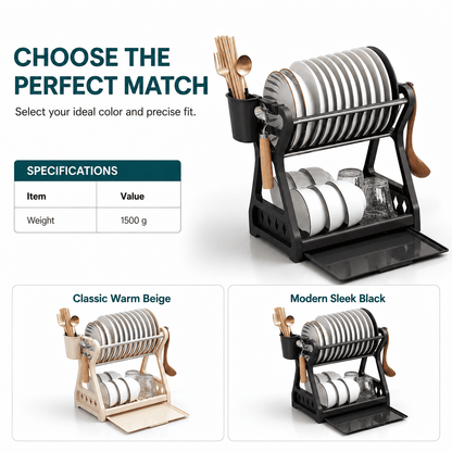 🍽️ 2026 BESTSELLER 🥳 Multi-Layer Steel Dish Drying Rack – Vertical Storage, Drip Tray, Tool-Free Install ✨
