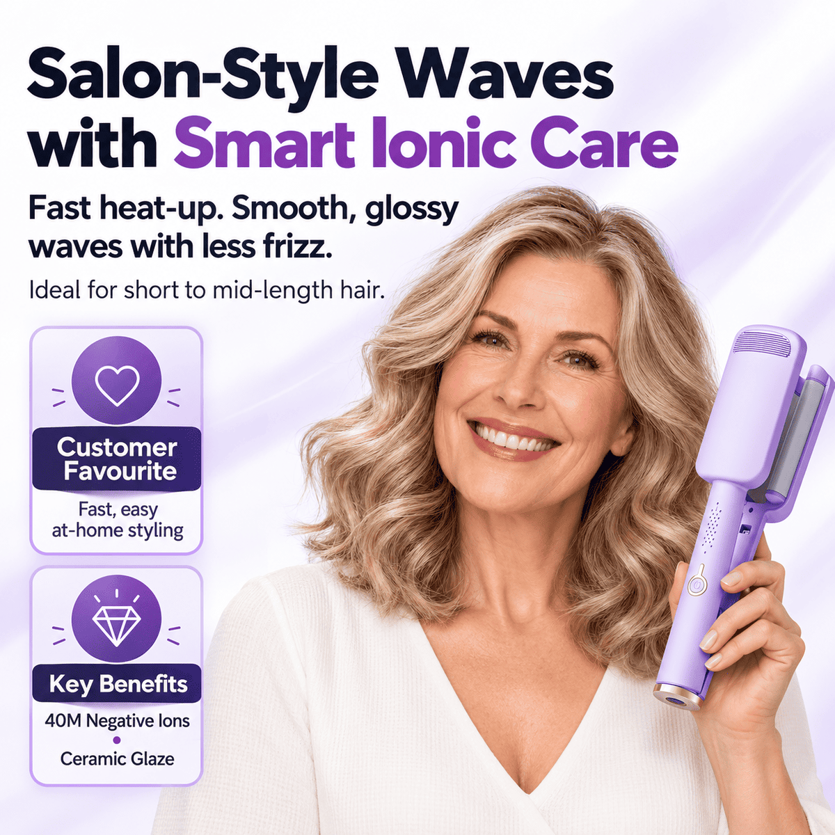 up🌸 LIMITED-TIME 50% OFF! ✨ 32MM Wavy Hair Curler – Big Bouncy Curls, 4 Adjustable Heat Settings & Negative Ion Care – Salon-Quality Styling at Home 💇‍♀️
