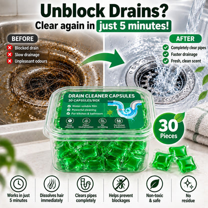 up✅ 30 Drain Cleaner Capsules – Tackles Hair, Grease & Blockages in Just 5 Minutes