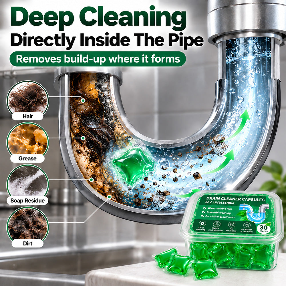 up✅ 30 Drain Cleaner Capsules – Tackles Hair, Grease & Blockages in Just 5 Minutes